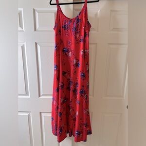 Women’s Torrid challis trapeze red Floral Maxi Dress SZ 1 (14/16)